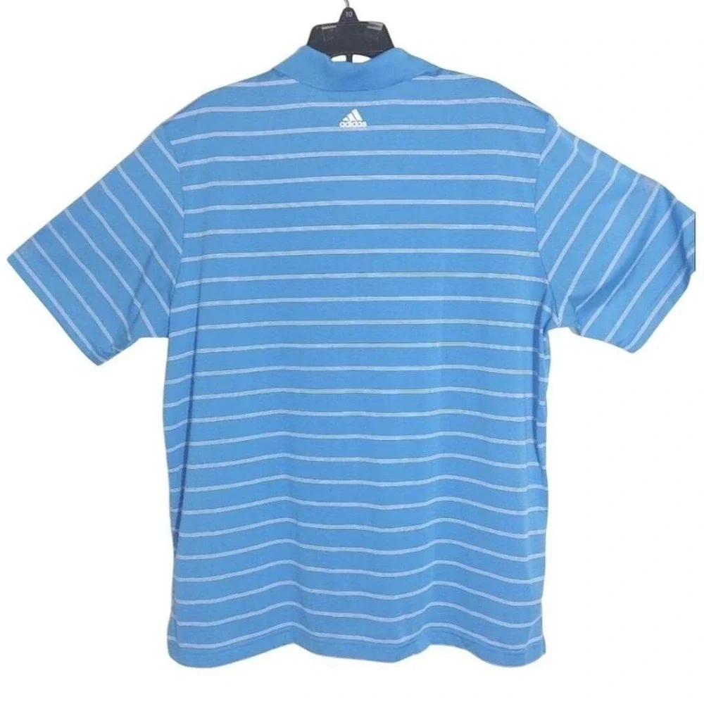 Adidas Men's Active Golf Puremotion Striped Polo Shirt  Sky Blue Size XL EUC